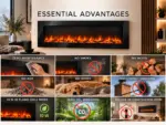 Volcano electric wall fireplace 5XL 182cm, benefits