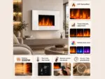 WHITE LOFT electric wall fireplace 90cm, features